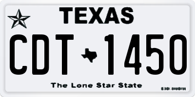 TX license plate CDT1450