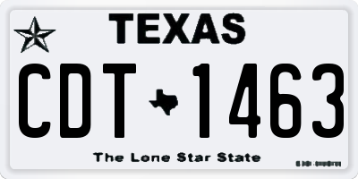 TX license plate CDT1463