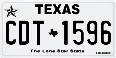 TX license plate CDT1596