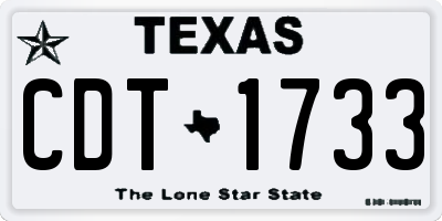 TX license plate CDT1733