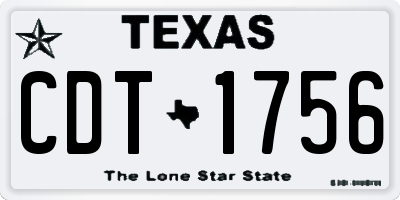 TX license plate CDT1756