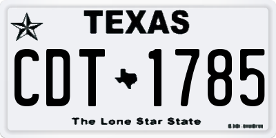 TX license plate CDT1785