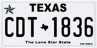 TX license plate CDT1836