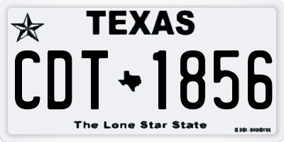 TX license plate CDT1856