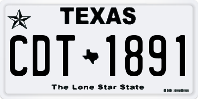TX license plate CDT1891