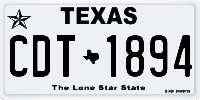 TX license plate CDT1894