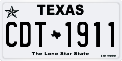 TX license plate CDT1911