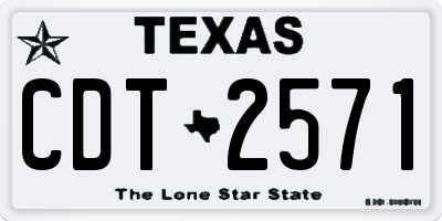 TX license plate CDT2571