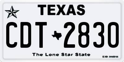 TX license plate CDT2830