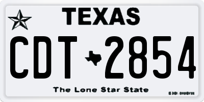 TX license plate CDT2854