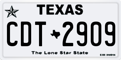 TX license plate CDT2909