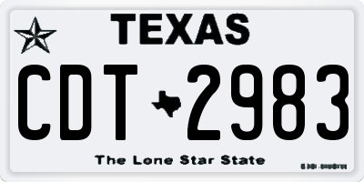 TX license plate CDT2983