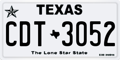 TX license plate CDT3052
