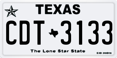 TX license plate CDT3133