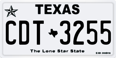 TX license plate CDT3255