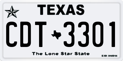 TX license plate CDT3301