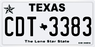TX license plate CDT3383
