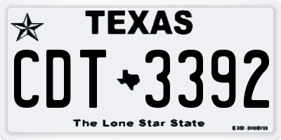 TX license plate CDT3392