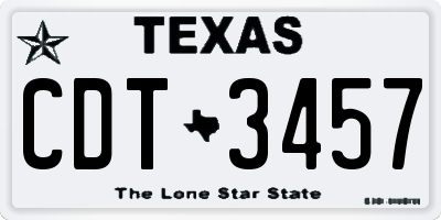 TX license plate CDT3457