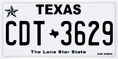 TX license plate CDT3629