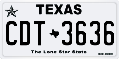 TX license plate CDT3636