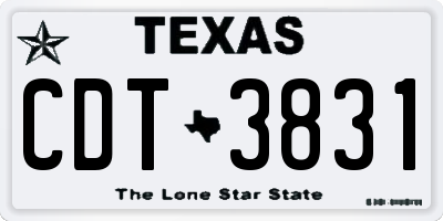 TX license plate CDT3831