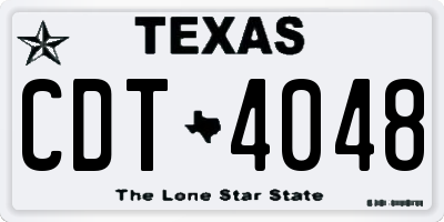 TX license plate CDT4048