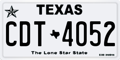 TX license plate CDT4052