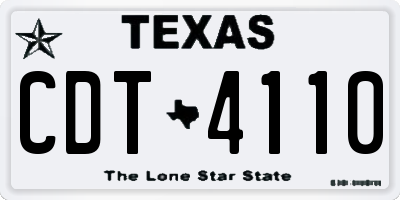 TX license plate CDT4110