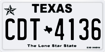 TX license plate CDT4136