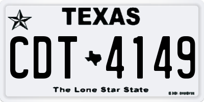 TX license plate CDT4149