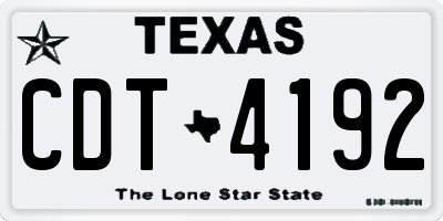 TX license plate CDT4192