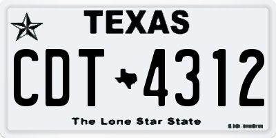 TX license plate CDT4312