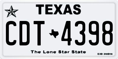 TX license plate CDT4398