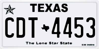 TX license plate CDT4453