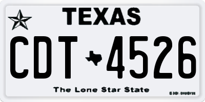 TX license plate CDT4526