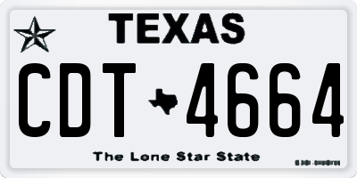 TX license plate CDT4664