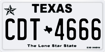 TX license plate CDT4666