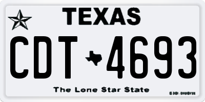TX license plate CDT4693