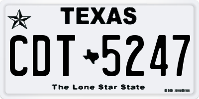 TX license plate CDT5247