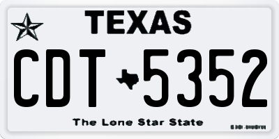 TX license plate CDT5352