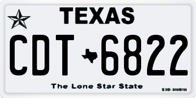 TX license plate CDT6822