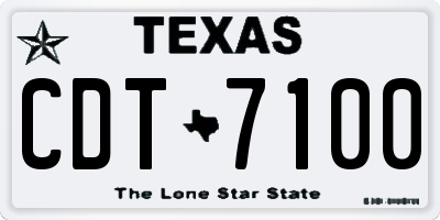 TX license plate CDT7100