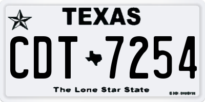 TX license plate CDT7254