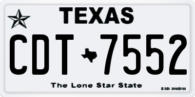 TX license plate CDT7552