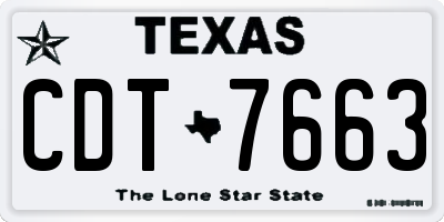 TX license plate CDT7663