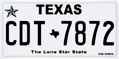 TX license plate CDT7872