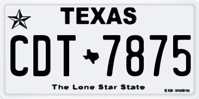TX license plate CDT7875