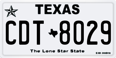 TX license plate CDT8029