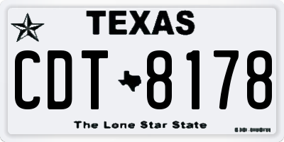 TX license plate CDT8178